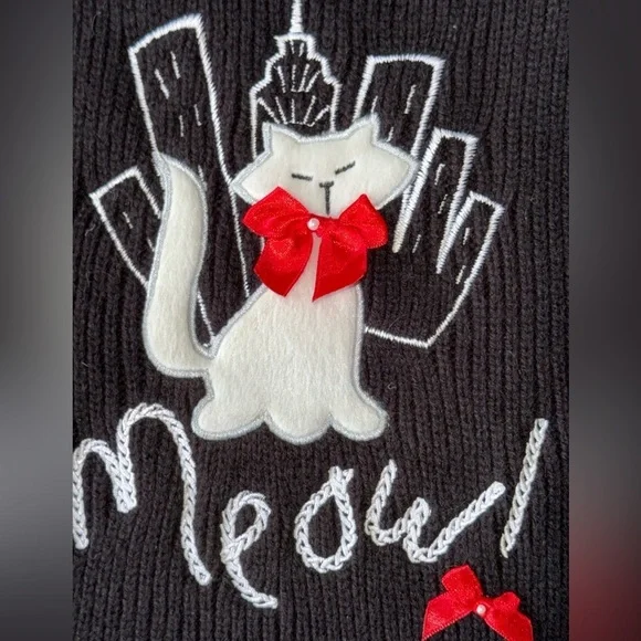 New ▶️ Isotoner ◀️ Cat Scarf and Gloves.  Set / Lot - Picture 4 of 8